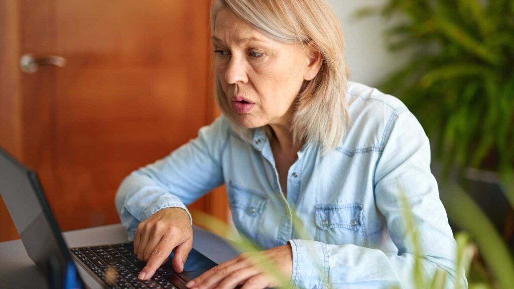 Senior lady at her laptop
