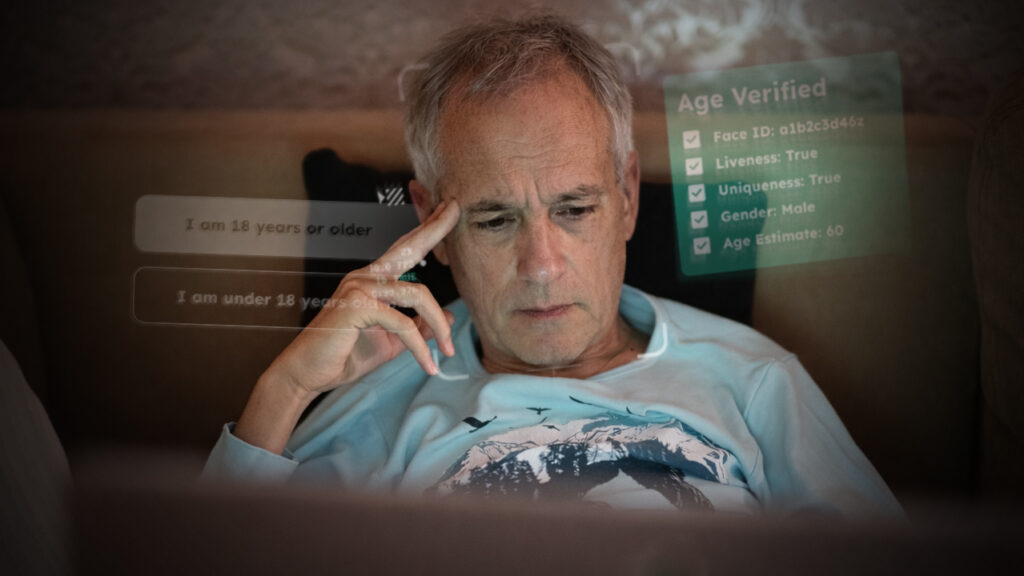 Age Assurance - Man selecting 18+