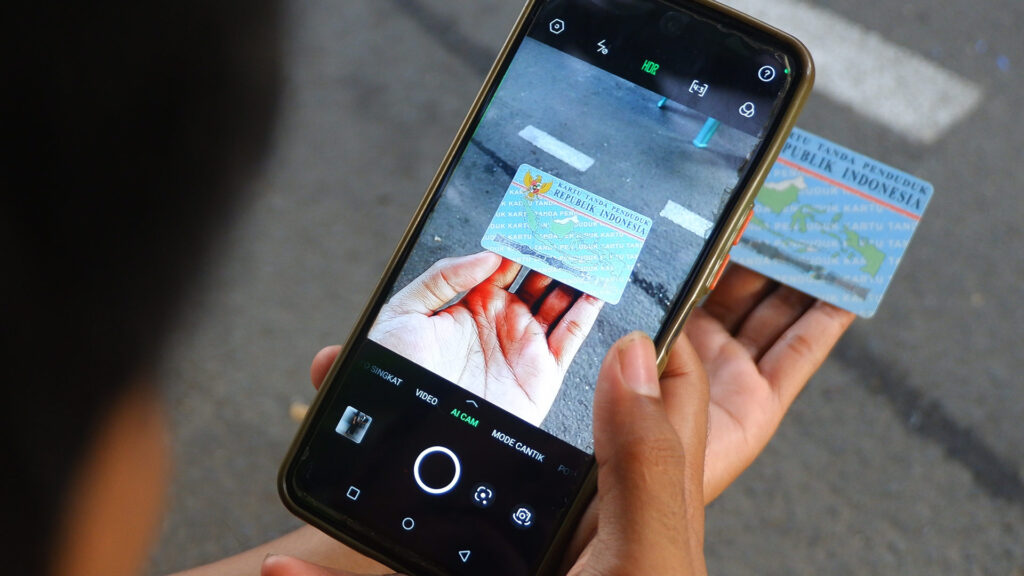 Person using phone to verify ID