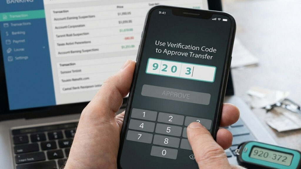 User entering a verification code