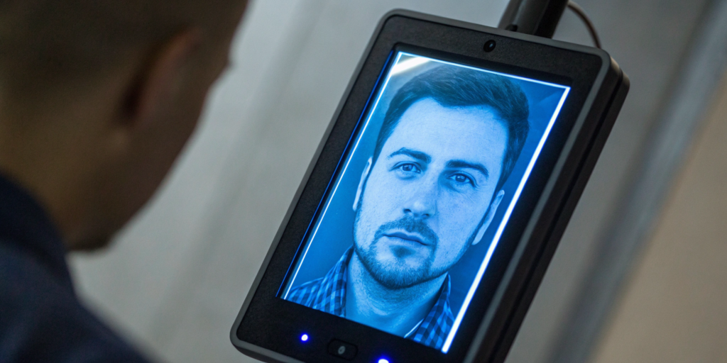 A user completes secure account recovery using facial verification.