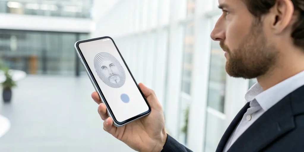 Frictionless account recovery using facial recognition on a smartphone.