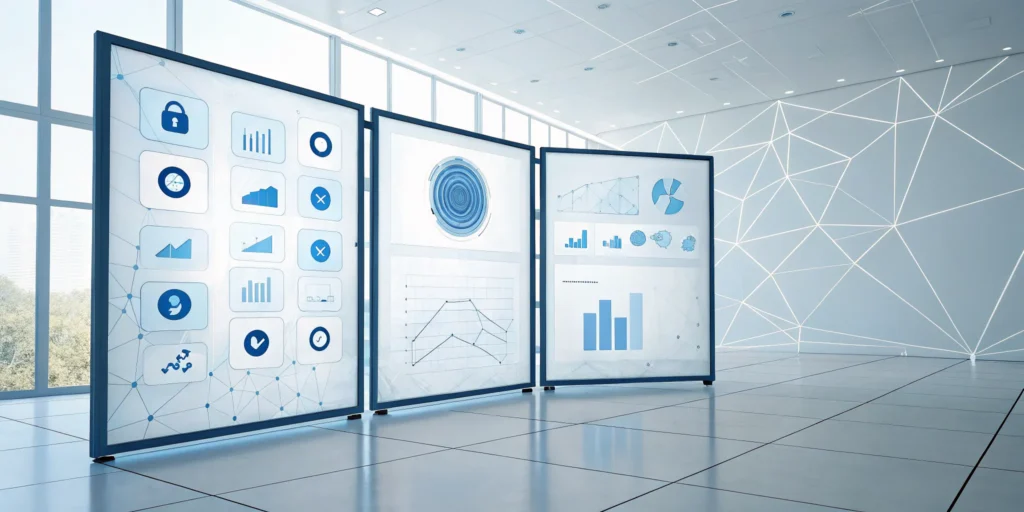 Human verification platform dashboard with security analytics and fraud detection charts.