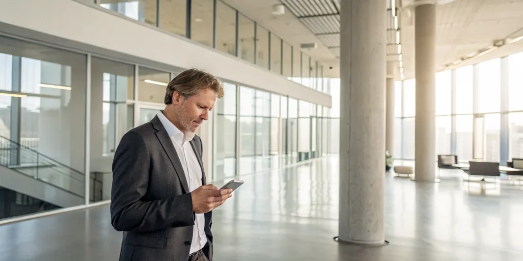 A person using a smartphone to complete a liveness detection check for secure account login.