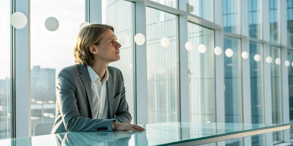 One person in a modern office managing the rules and risks of having many accounts.