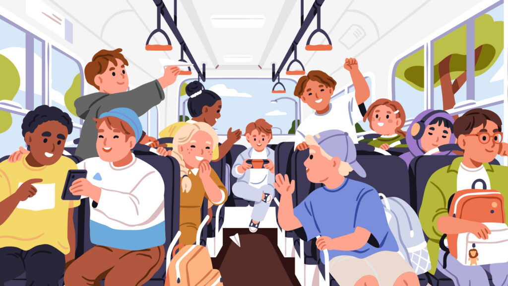 Children on school bus