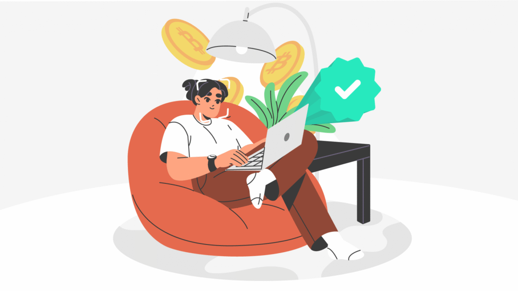 Person verifying themselves doing a crypto exchange