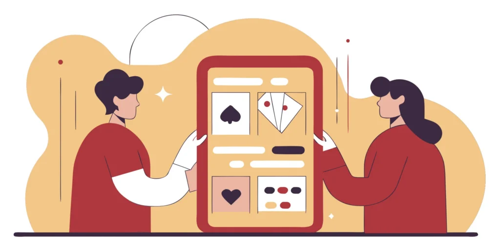 Operators reviewing online gambling data on a tablet to detect and stop multi-accounting.