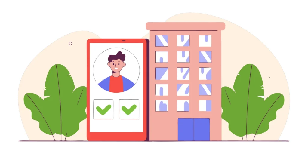 Facial verification check-in kiosk for guest identity verification
