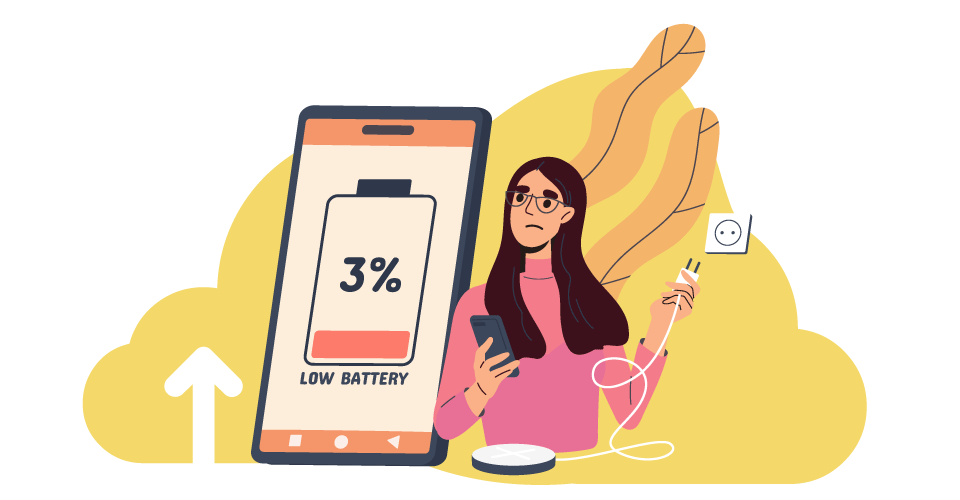 Mobile with low battery