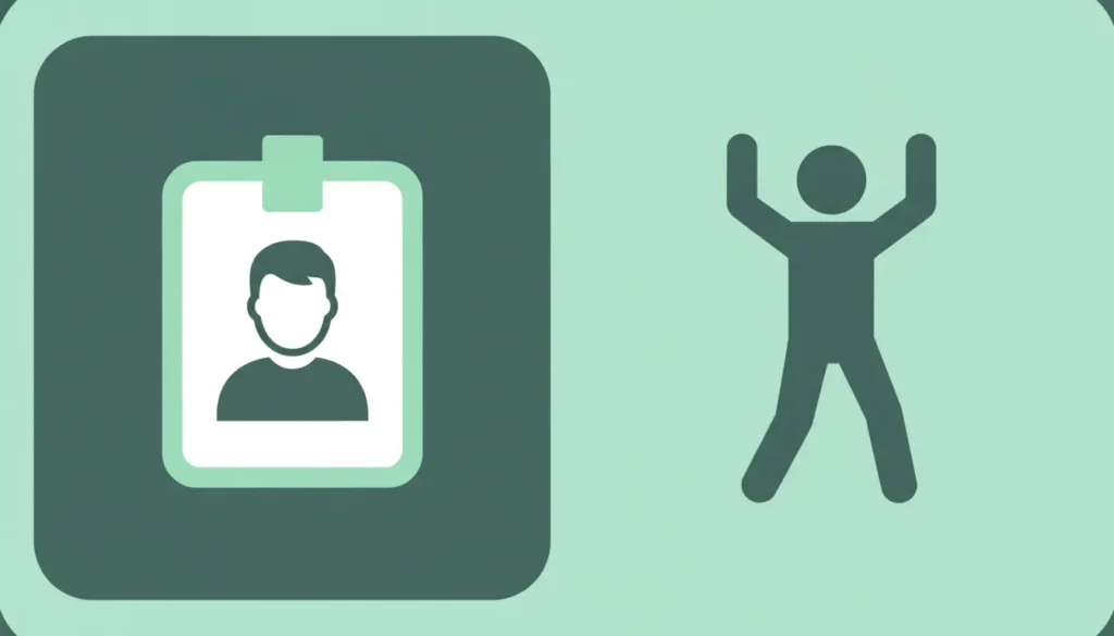 Flat illustration comparing identity verification with live human presence