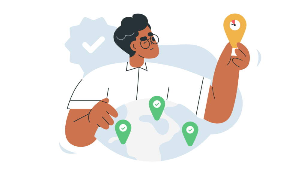 Online age verification compliance across global markets, with one market flagged for review.