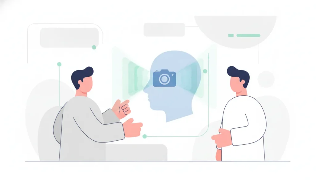Flat illustration of presentation attack detection in a human verification flow